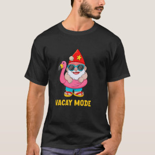 Funny Garden Gnome Vacay Mode Beach Cruise Summer T-Shirt