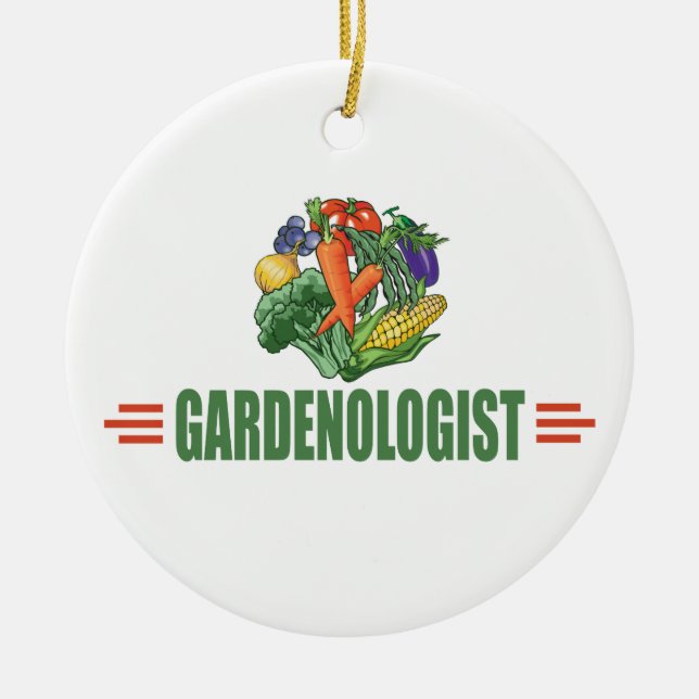 Funny Gardener Ceramic Tree Decoration (Front)