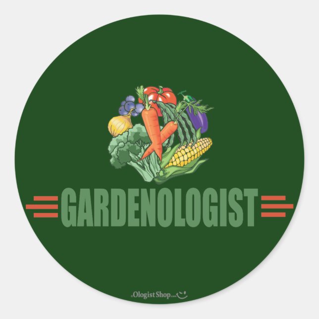 Funny Gardener Classic Round Sticker (Front)