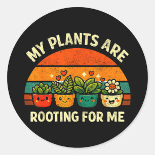 Funny gardener graphic women men plants gardening classic round sticker