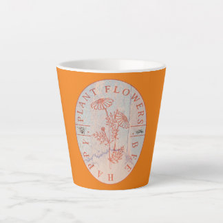 Funny Gardener Plant Flowers Bee Happy Latte Mug