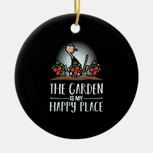 Funny Gardening Ceramic Tree Decoration (Front)