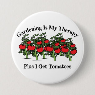 Funny Gardening Is My Therapy 7.5 Cm Round Badge