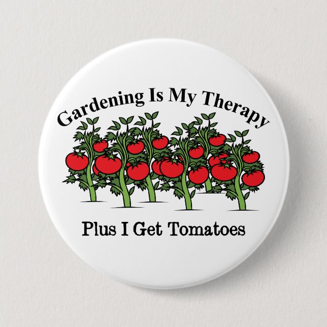 Funny Gardening Is My Therapy 7.5 Cm Round Badge (Front)