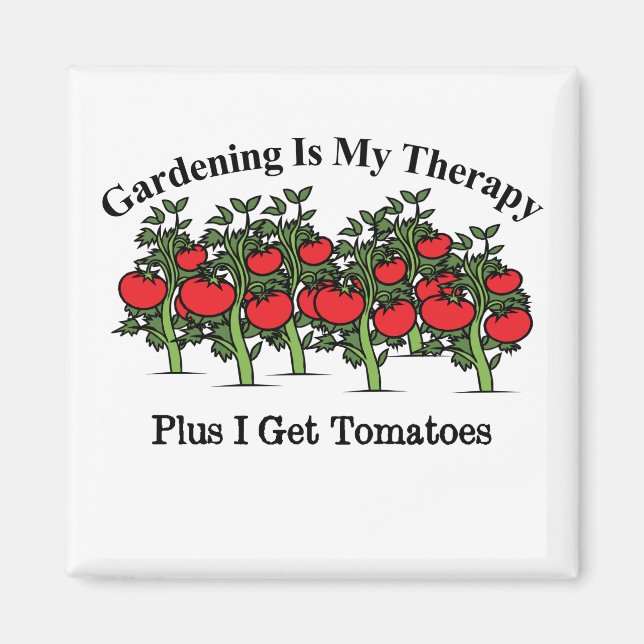 Funny Gardening Is My Therapy Magnet (Front)