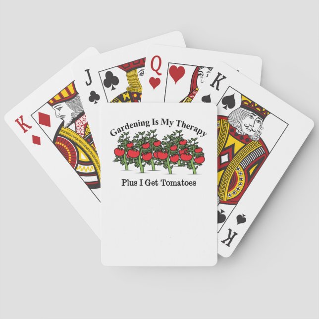 Funny Gardening Is My Therapy Playing Cards (Back)