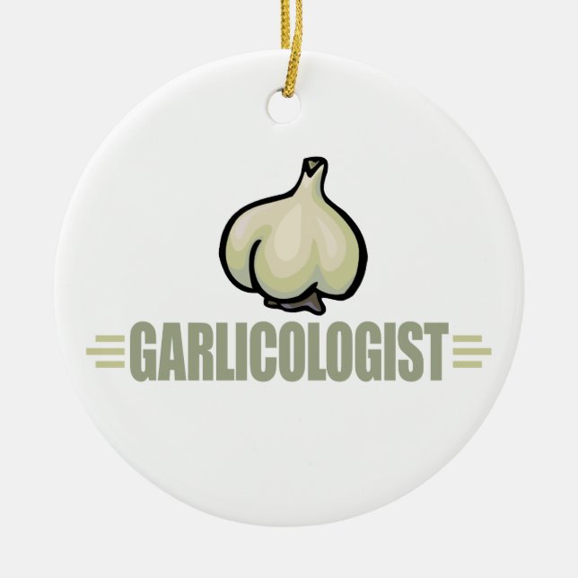 Funny Garlic Ceramic Tree Decoration (Front)