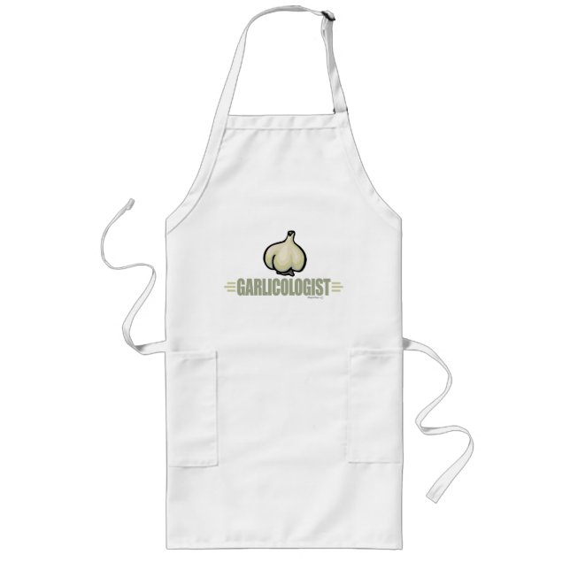 Funny Garlic Long Apron (Front)