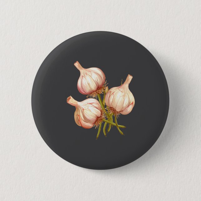 Funny Garlic Plants  6 Cm Round Badge (Front)