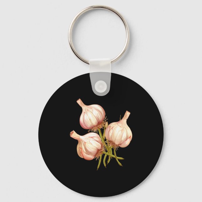 Funny Garlic Plants  Key Ring (Front)