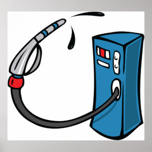 Funny Gas Pump Fuel Station Poster