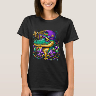 Funny Gator Mardi Gras T-Shirt