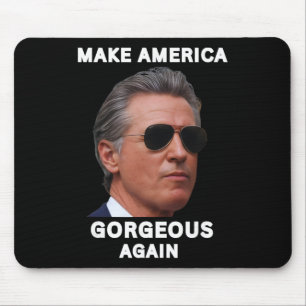 Funny Gavin Newsom Trolling Meme Make America Gorg Mouse Mat
