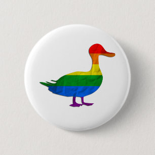 Funny Gay and Lesbian Pride Duck, Quack Quack 6 Cm Round Badge