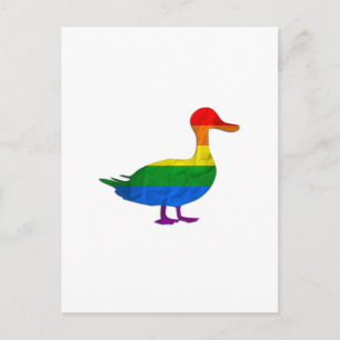 Funny Gay and Lesbian Pride Duck, Quack Quack Postcard