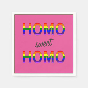 Funny Gay Homo Sweet Homo Napkin