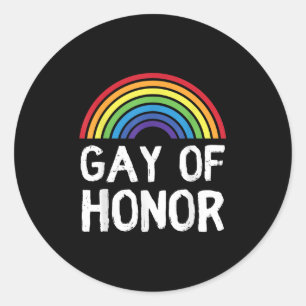 Funny Gay Of Honour Bridesman Male Bridesmaid Lgbt Classic Round Sticker