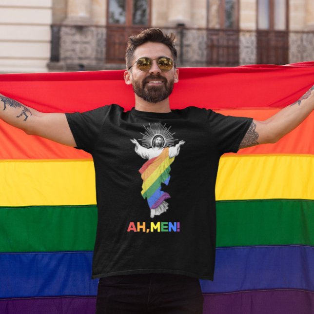 Funny Gay Pride AH, MEN! T-Shirt (Creator Uploaded)