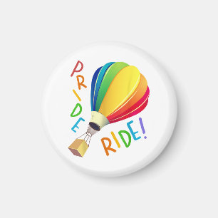 Funny Gay Pride Hot Air Balloon Rainbow Ride Gays Magnet