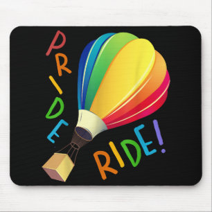 Funny Gay Pride Hot Air Balloon Rainbow Ride Gays Mouse Mat