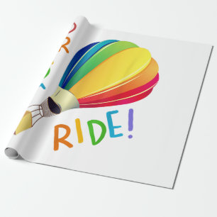 Funny Gay Pride Hot Air Balloon Rainbow Ride Gays Wrapping Paper