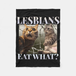 Funny Gay Pride Lesbians Eat What Queer Lgbtq Blac Fleece Blanket