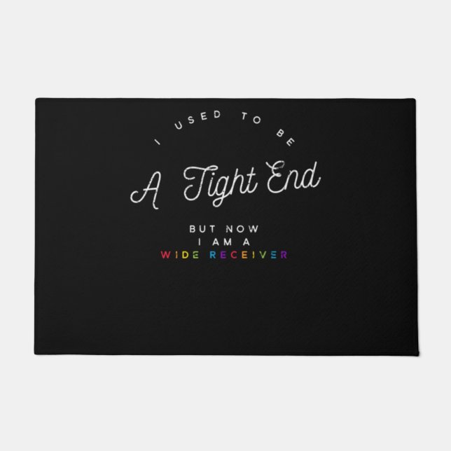 Funny Gay Pride LGBT Football Receiver Quarterback Doormat (Front)