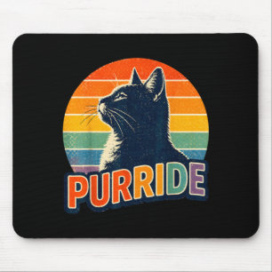 Funny Gay Pride Purride Cat LGBTQ Ally Rainbow Mouse Mat