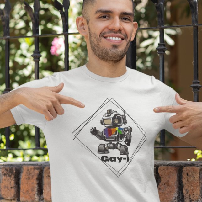 Funny Gay Pride Rainbow AI Robot T-Shirt (Creator Uploaded)
