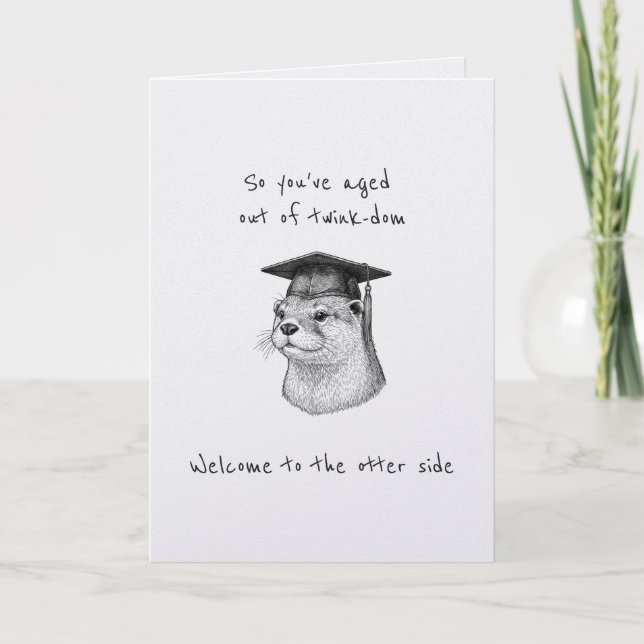 Funny Gay Twink 30th Otter Birthday Card punny (Front)