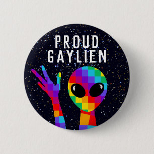 Funny GAYLIEN LGBT Gay Pride 6 Cm Round Badge