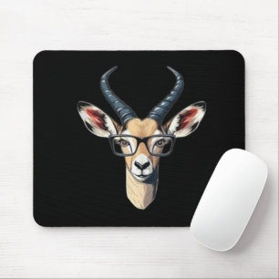 Funny gazelle face for safari and spectacles lover mouse mat