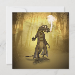 Funny gecko invitation