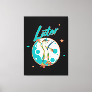 Funny Gecko Later Procrastination Humour Canvas Print