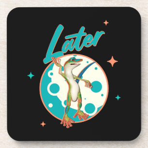 Funny Gecko Later Procrastination Humour Coaster