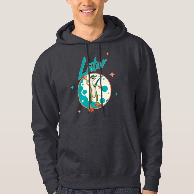 Funny Gecko Later Procrastination Humour Hoodie (Front)