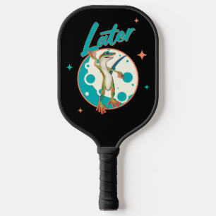 Funny Gecko Later Procrastination Humour Pickleball Paddle