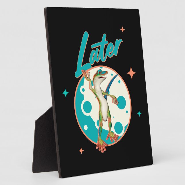 Funny Gecko Later Procrastination Humour Plaque (Side)