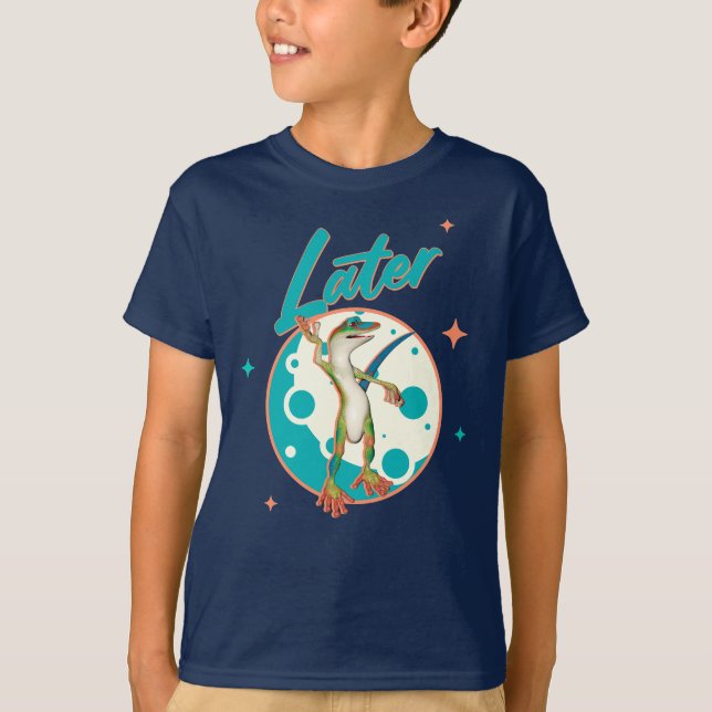Funny Gecko Later Procrastination Humour T-Shirt (Front)