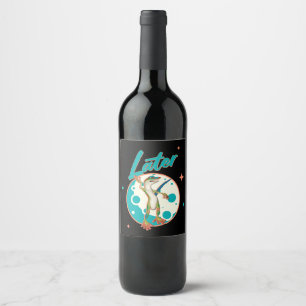 Funny Gecko Later Procrastination Humour Wine Label