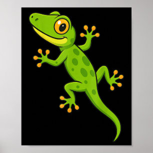 Funny Gecko Lizard Animal Lover Boys Girls Kids  Poster