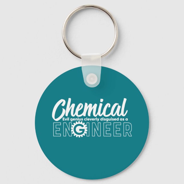 Funny Geek Engineer Chemical Engineering Major Key Ring (Front)