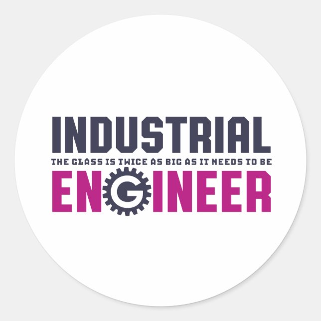 Funny Geek Engineer Industrial Engineering Major Classic Round Sticker (Front)