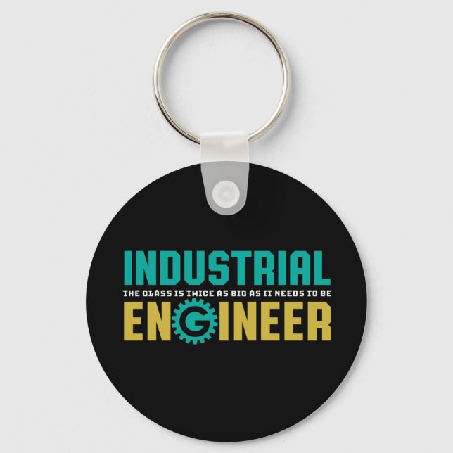 Funny Geek Engineer Industrial Engineering Student Key Ring (Front)