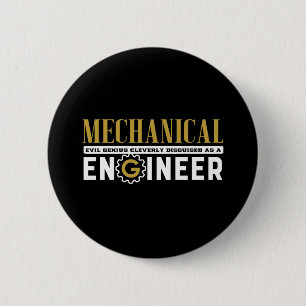 Funny Geek Engineer Mechanical Engineering Student 6 Cm Round Badge
