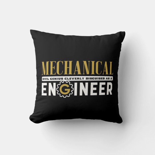 Funny Geek Engineer Mechanical Engineering Student Cushion (Front)