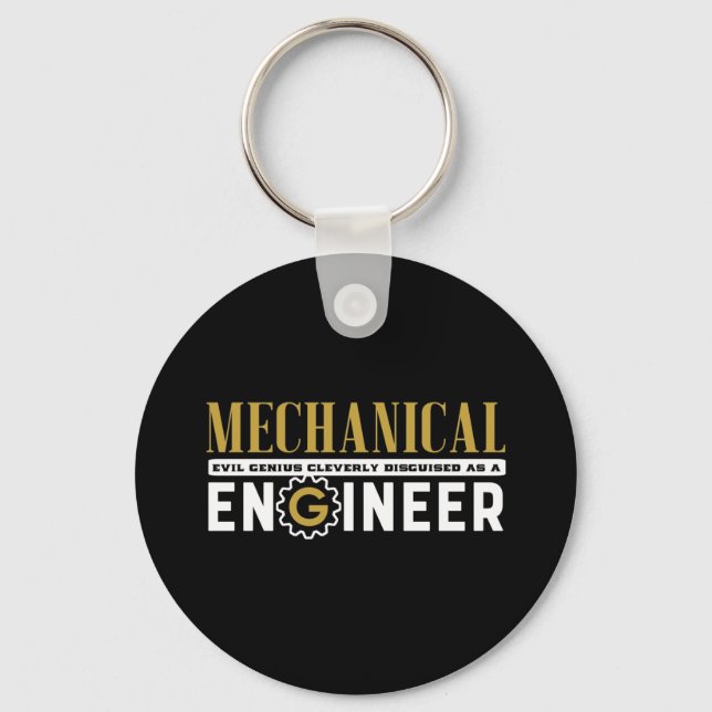 Funny Geek Engineer Mechanical Engineering Student Key Ring (Front)