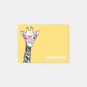 Funny Geek Giraffe Yellow Post-it Notes
