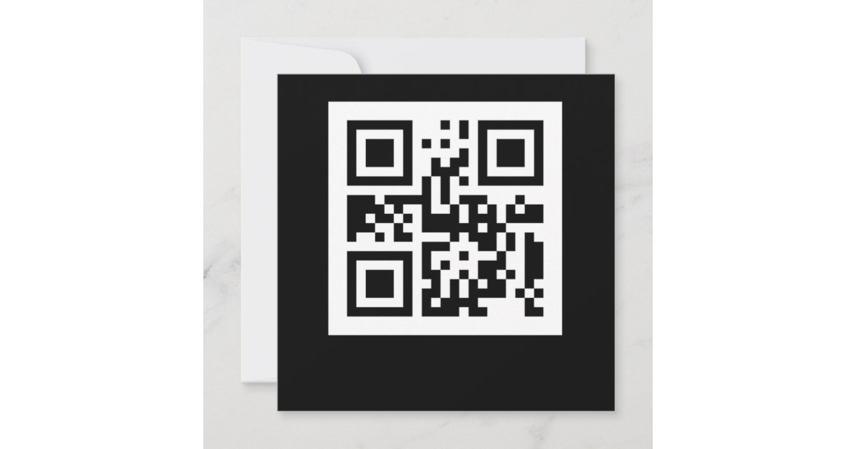 Funny Geek Human QR Code Barcode Code Scanner Invitation | Zazzle