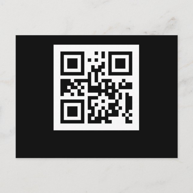 Funny Geek Human QR Code Barcode Code Scanner Postcard (Front)